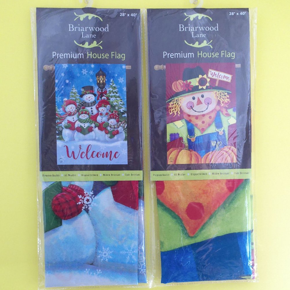 2 pack  - Autumn and Christmas (40" x 28") Outdoor Yard Flags